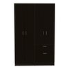 Tuhome Vaupes Armoire, Double Door Cabinet, One Drawer, Five Interior Shelves, Rod, Black/White CLW5953